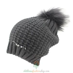 Barbaras Warm Winter Natural Fur Pom Pom Hat